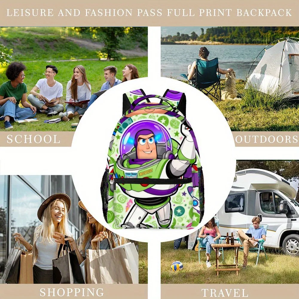 1 قطعة Toy Story Buzz Lightyear حقيبة ظهر عصرية متعددة الاستخدامات للتنقل واللياقة البدنية والسفر والتسوق والتخييم على طراز الشارع حقيبة مخصصة