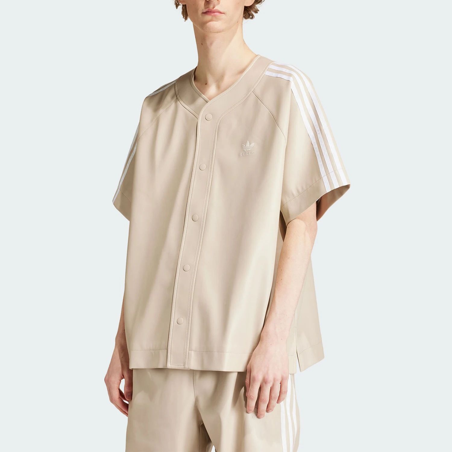 

adidas genuine new men's three-stripe sports casual short sleeve shirt IZ4051