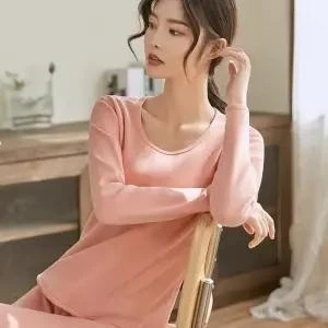 Yasuk Autumn Winter Casual Pullover Women's Slim Simple Soft Warm Bottom Velvet Cushionv Thermal Underwear Slim