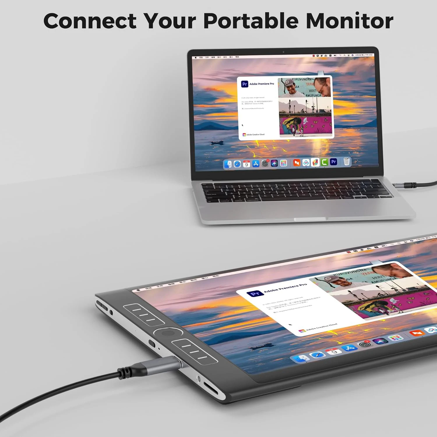 Cable USB C Thunderbolt3 a Mini HDMI compatible 4K @ 60Hz Compatible con Samsung Phone16/15 Series Macbook Pro Monitor portátil