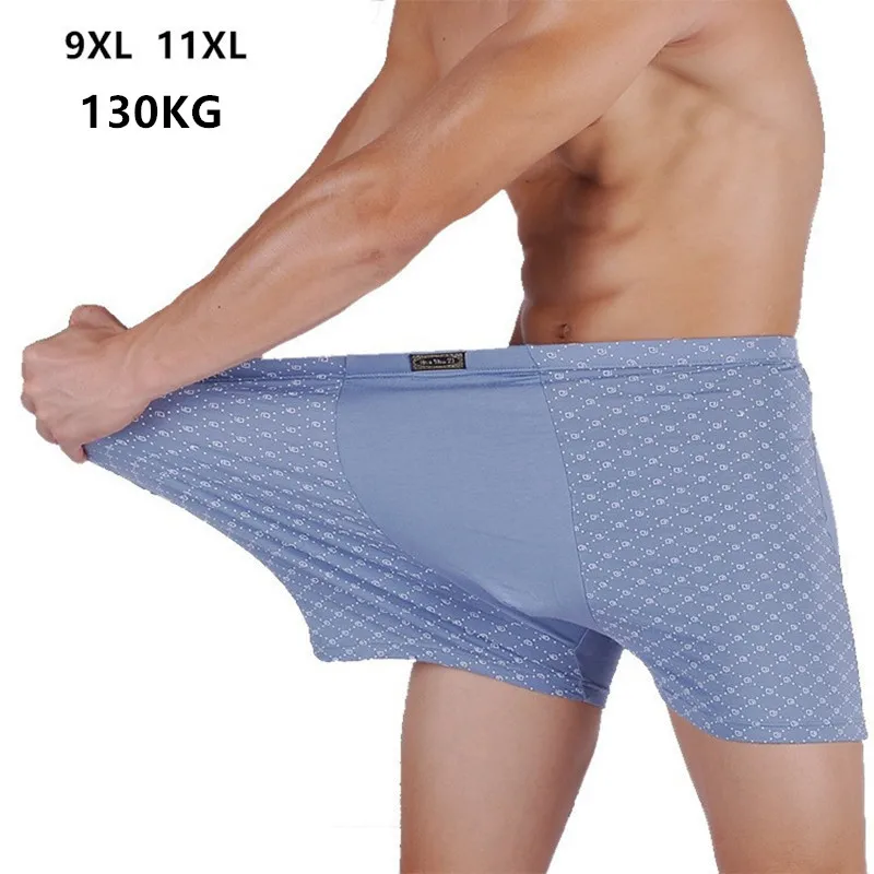 Oversized 11XL 9XL 130KG Men Modal Soft Boxers Plus Size Male Loose High Waist Stretched Underpants Large Boy Shorts Underwear