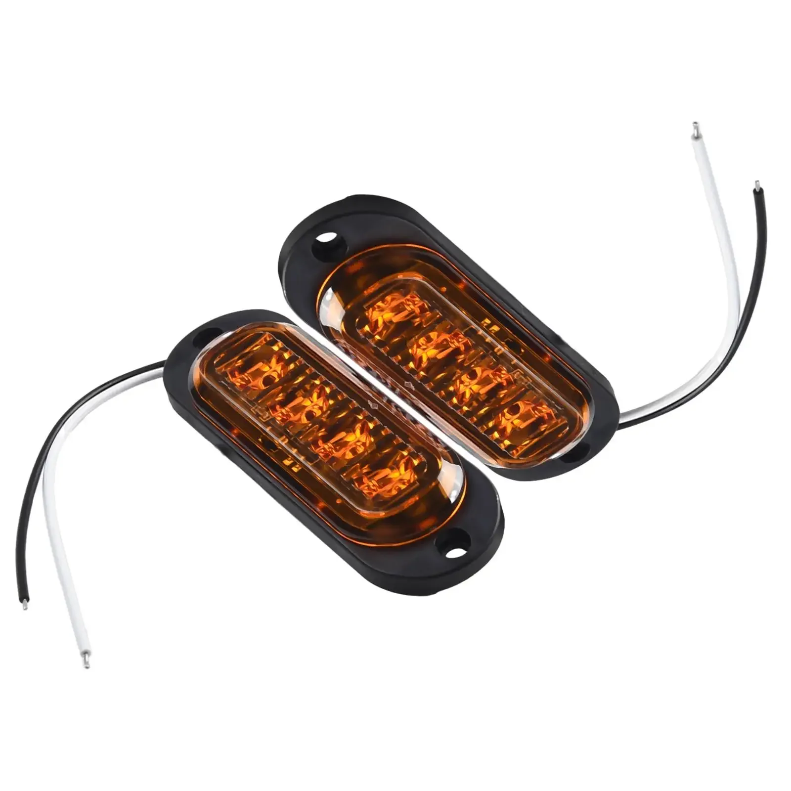 2 uds 12V-24V LED amarillo marcador lateral lámpara de luz indicadora 4LED lámpara camión remolque caravanas accesorios de repuesto