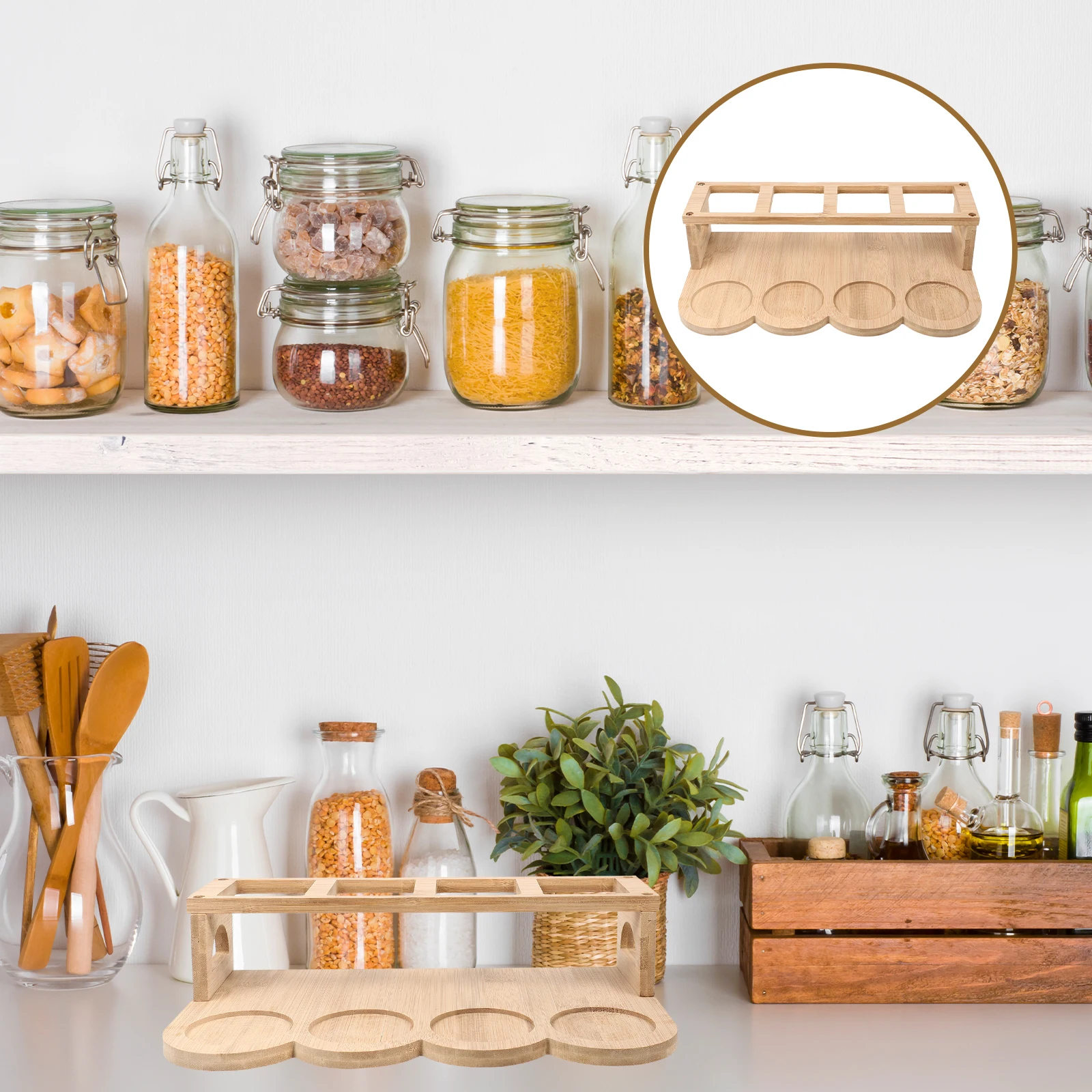 

Wooden Spice Rack Kitchen Storage ganizer Oil Bottle Holder Wood Seasoning St Multi Use Spice Rack Kitchen Essentials High Class