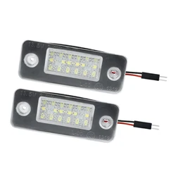2Pcs LED License Plate Light For Audi A8 D3 2002-2010 Xenon White Light Clear Cover ABS Material 12V DC Automobile Lamps