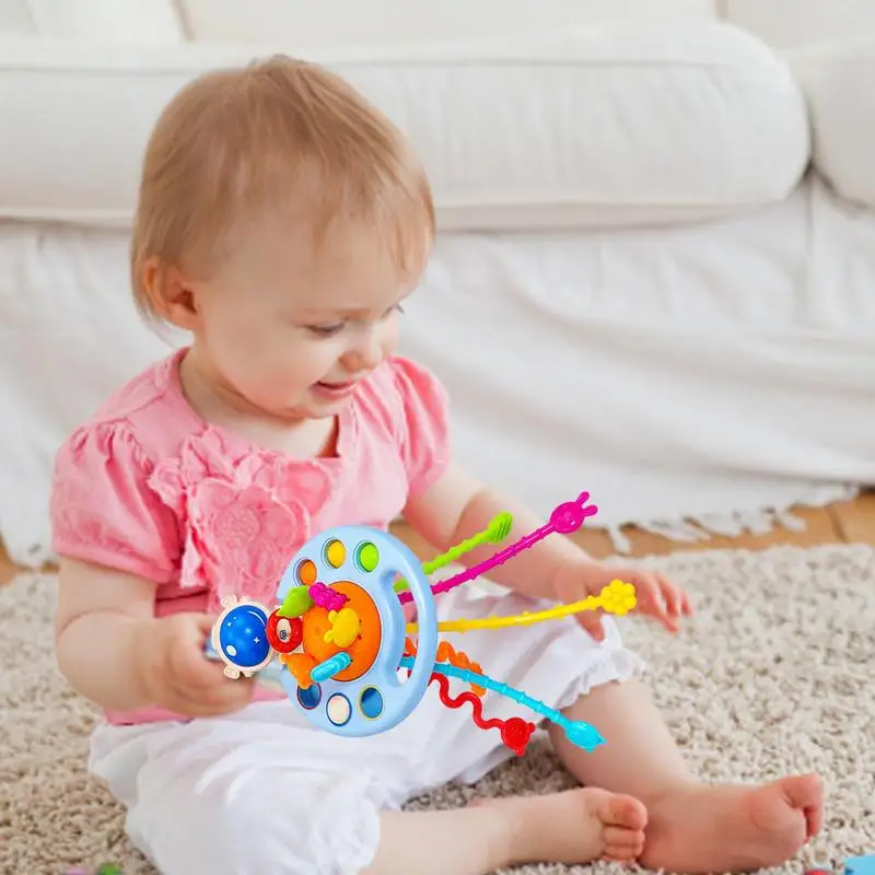 Pull String Aktivität Spielzeug Lebensmittel qualität Silikon Pull String Aktivität Spielzeug Baby sensorische Spielzeuge für motorische Fähigkeiten Babys pielzeug 18 Monate