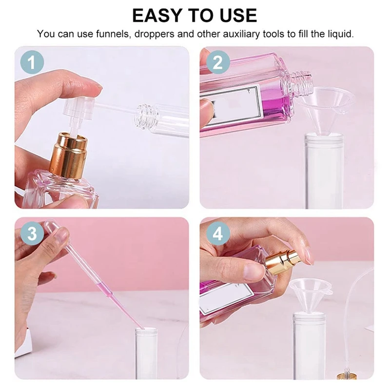 زجاجة رش بلاستيكية شفافة ، بخاخ صغير لتعبئة مستحضرات التجميل ، زجاجات ، حاوية سائل للتفتيت ، متينة ، 3 ~ ، 80 ~