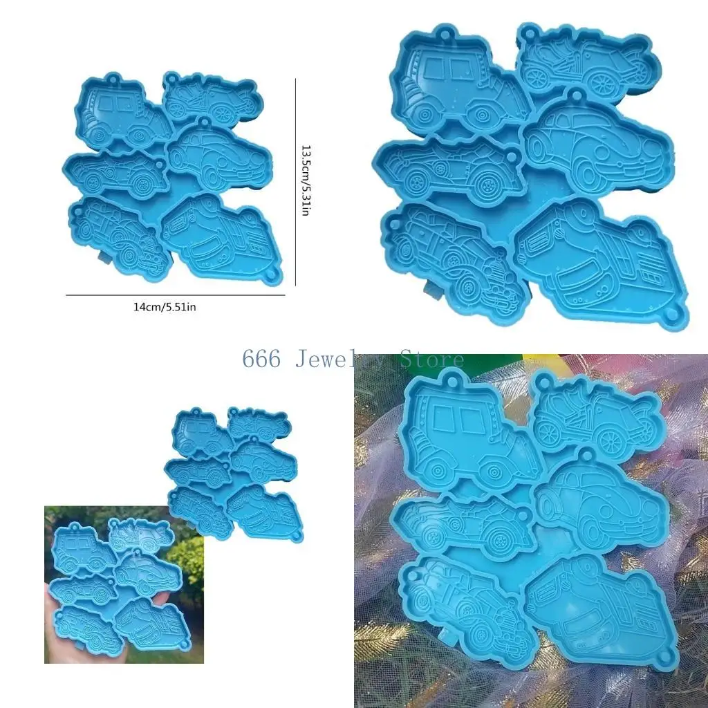 

F2TD Glossy Truck Silicone Epoxy Resin Mold DIY Keychain Pendant Jewelry Making Tools