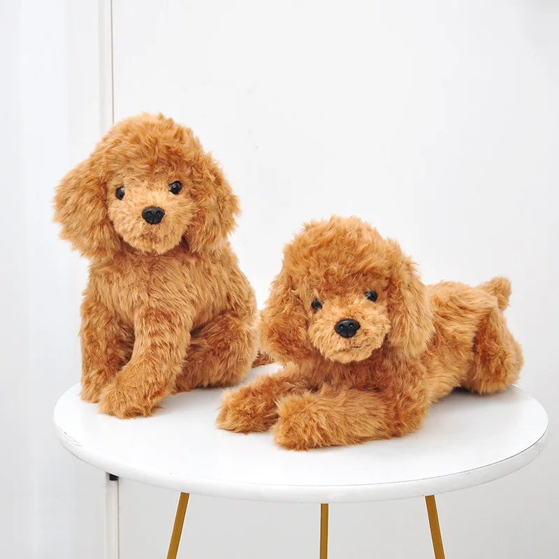 

Simulation teddy dog plush toy teddy dog lady pet puppy lifelike stuffed soft good quality decorate birthday christmase gift