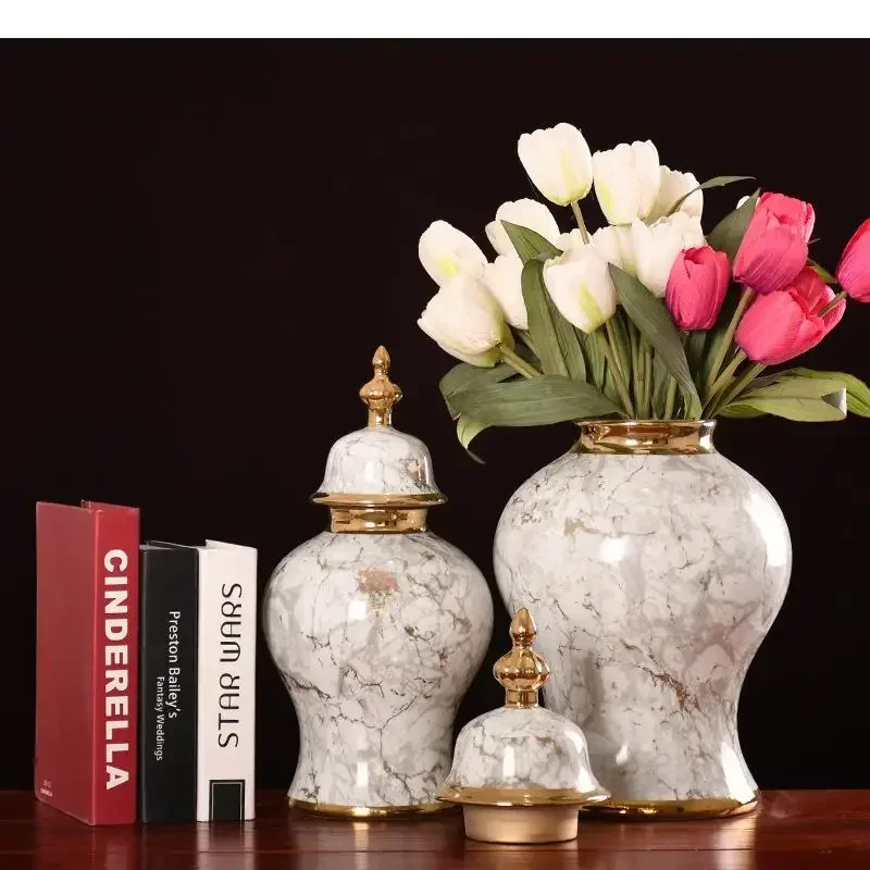 

Marble Texture Candy Pots Sugar Jar Ceramic General Jars With Lid High Capacity Tea Caddy Dressing Table Cosmetic Containers