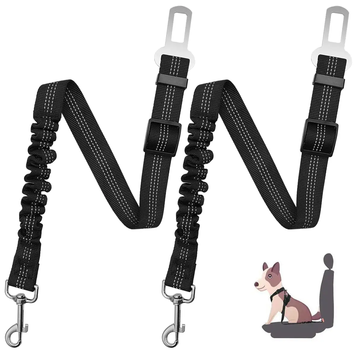 

Dog Seat Belt Retractable Car Seatbelt Harness for Dogs Durable Dog Car Seatbelts Puppy Pet Safety Car Harness Dog Accessories