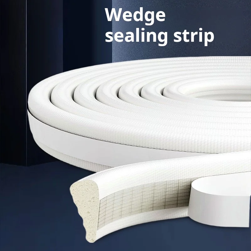 

5M Wedge PU Foam Sealing Strip Winter Sliding Window Frame Soundproof Self-adhesive Sealing Strip Drawer Anti-collision Strip