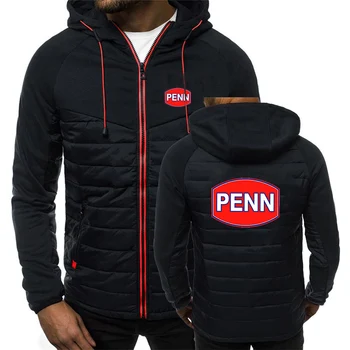Mulinello da pesca Penn 2024 uomo autunno e inverno popolare Patchwork giacca imbottita in cotone a sette colori cappotti con cappuccio stampa vestiti