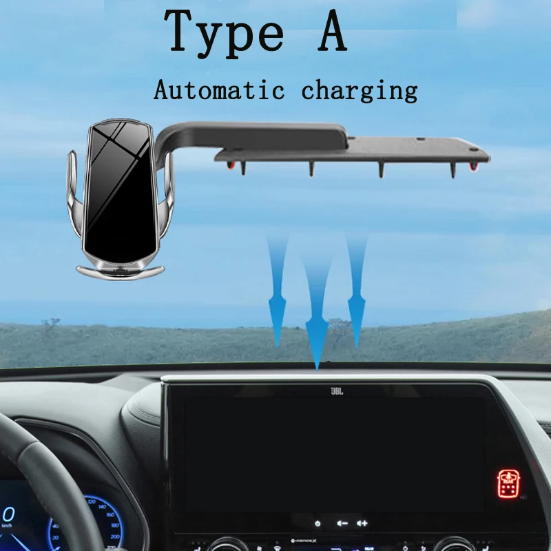 Supporto per telefono da auto LHD per Toyota Highlander 2023 2021 2022 supporto per cruscotto supporto per telefono cellulare caricatore Wireless supporto per telefono cellulare