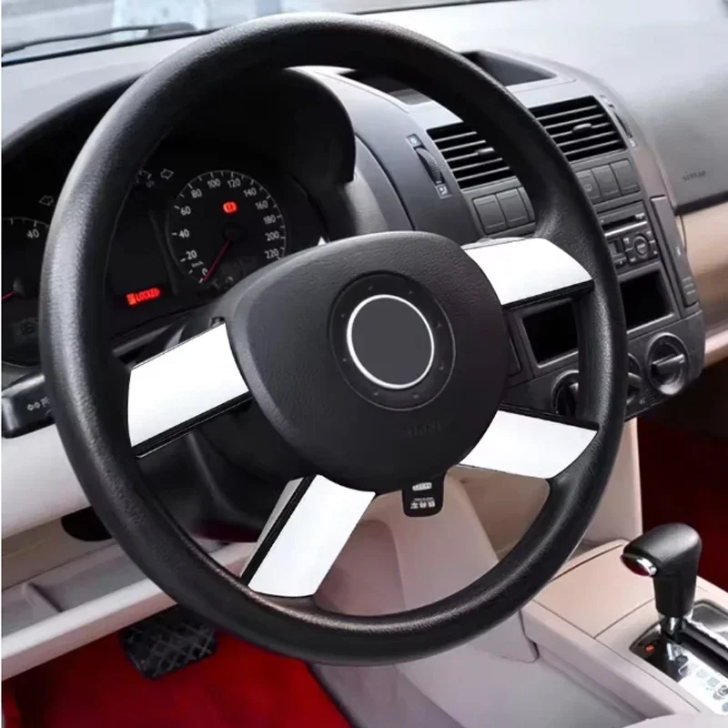4 ps/set Car Steering Wheel Trim Sequins Cover Sticker Car Accessories for VW Volkswagen Polo 2004 2005 2006 2007