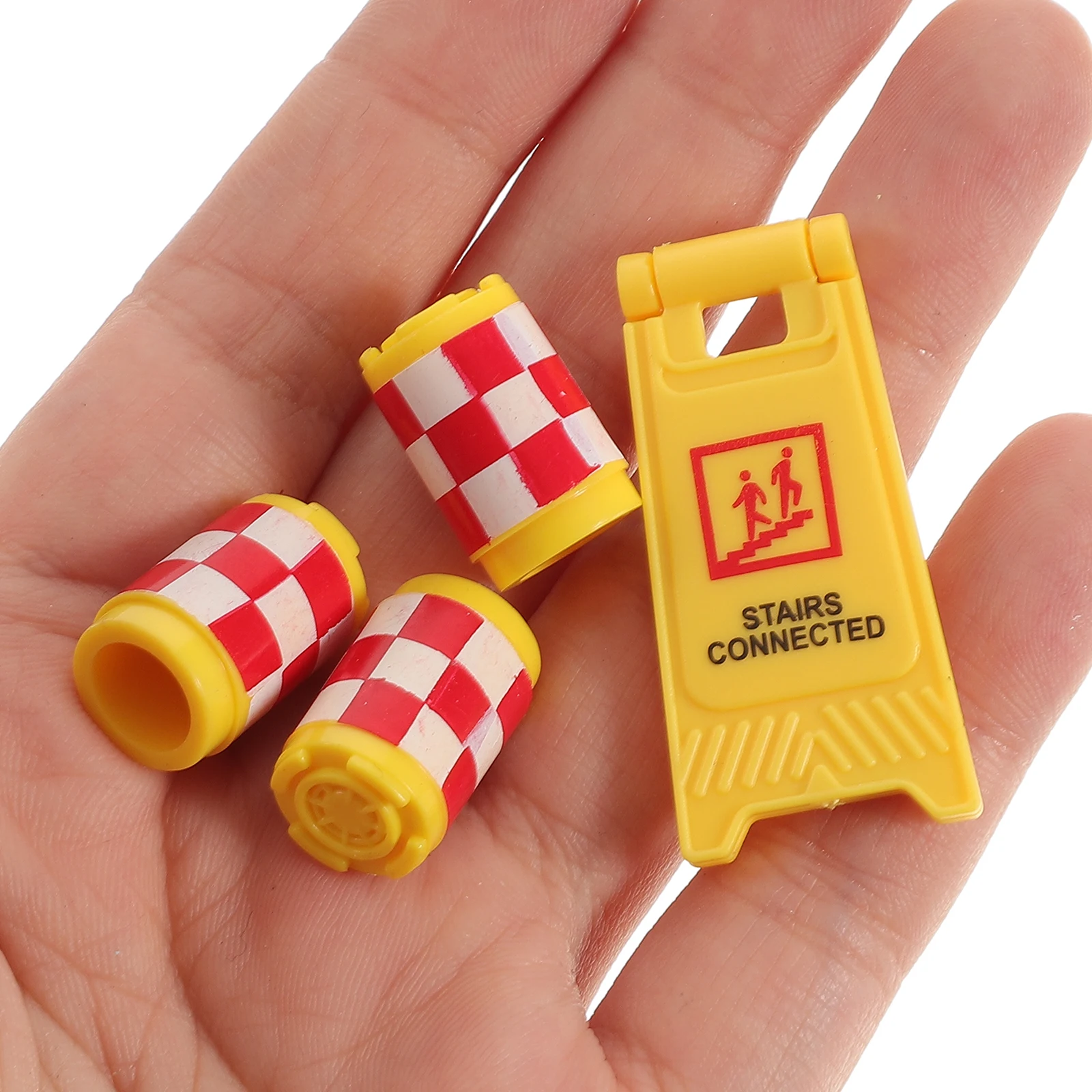 

16pcs Traffic Roadblock Traffic Signs For Kids Early Learning Abs Material Miniature Scale Non Remote