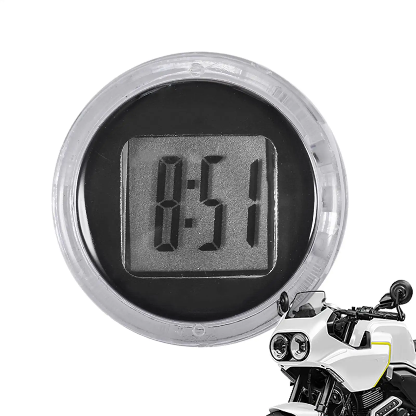 

1pcs Mini Motorcycle Clock Stick-on Waterproof Shock Proof Electronic Watch Moto Digital Clock For Moto Decoration Accessories
