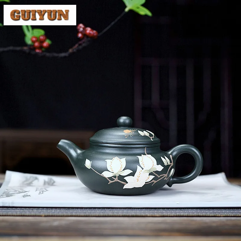 

350ml Luxury Yixing Purple Clay Teapots Handmade Antique Pot Raw Ore Green Mud Kettle Zisha Tea Set Accessories Drinkware Craft