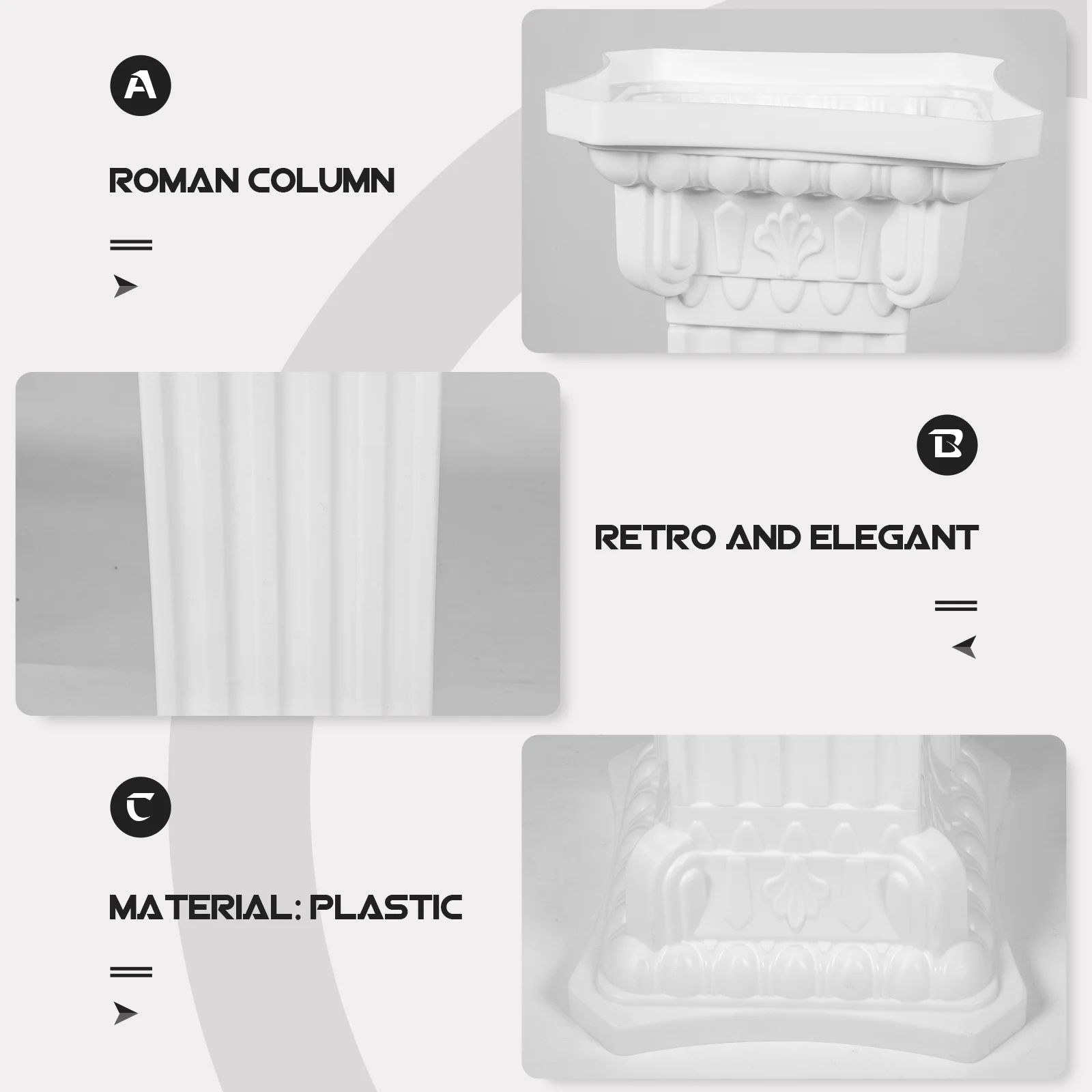 الزفاف عمود روماني البلاستيك في الهواء الطلق عمود الزخرفية الطريق توجيه الدعامة حديقة الزهرية حامل الزفاف عمود روماني