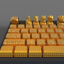 Gold Keycaps Resin Artisan Keycap for Cross Shaft Axis Mechanical Keyboard Custom OEM ESC F Zone Caps Personalized Keycap