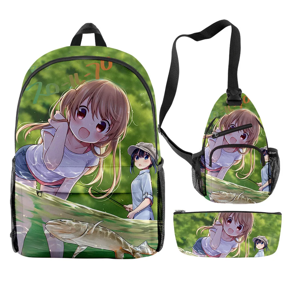 

Trendy Popular Novelty Funny Slow Loop 3D Print 3pcs/Set pupil School Bags Travel Laptop Backpack Chest Bag Pencil Case