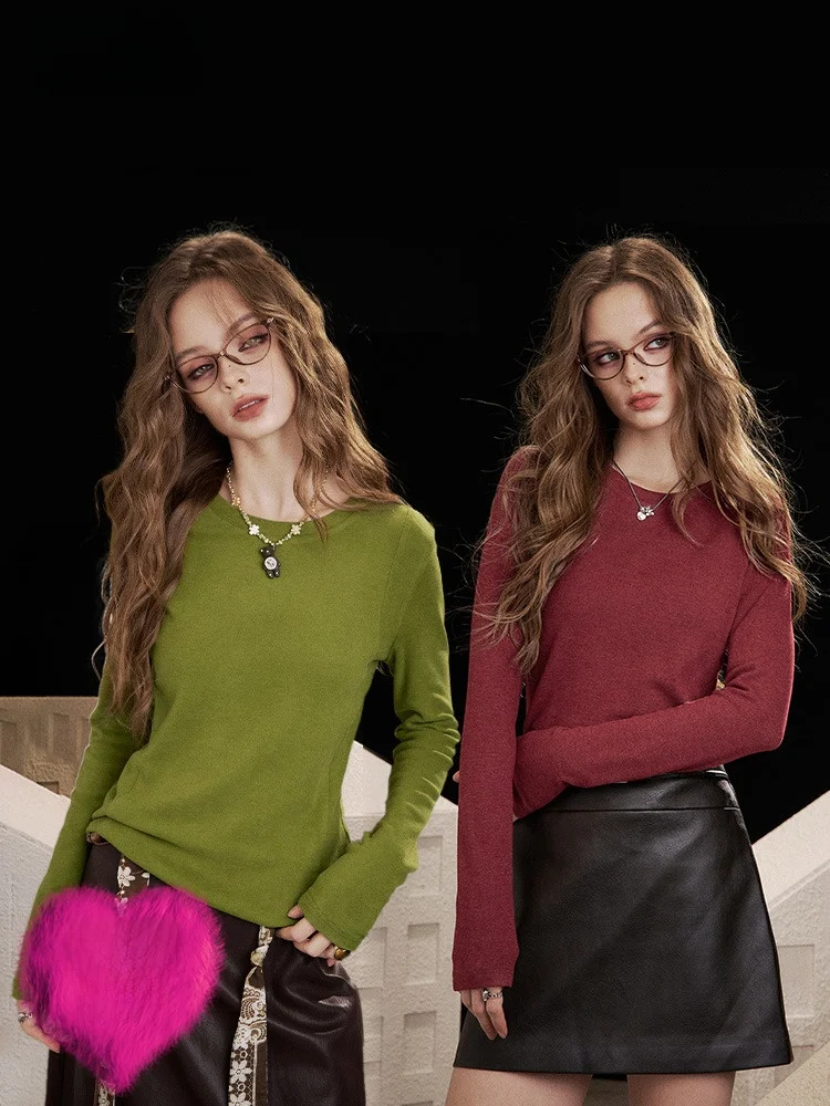 

Женская зимняя базовая футболка Slim Fit с длинным рукавом, мягкая и комфортная, для ношения под одеждой