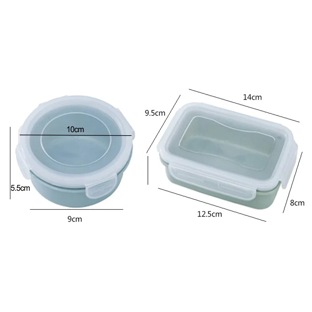 Mini Refrigerator Crisper Small Lunch Box Plastic Airtight Jar Storage Box Round Kitchen Insulated Lunch Box Organizer Snack Box