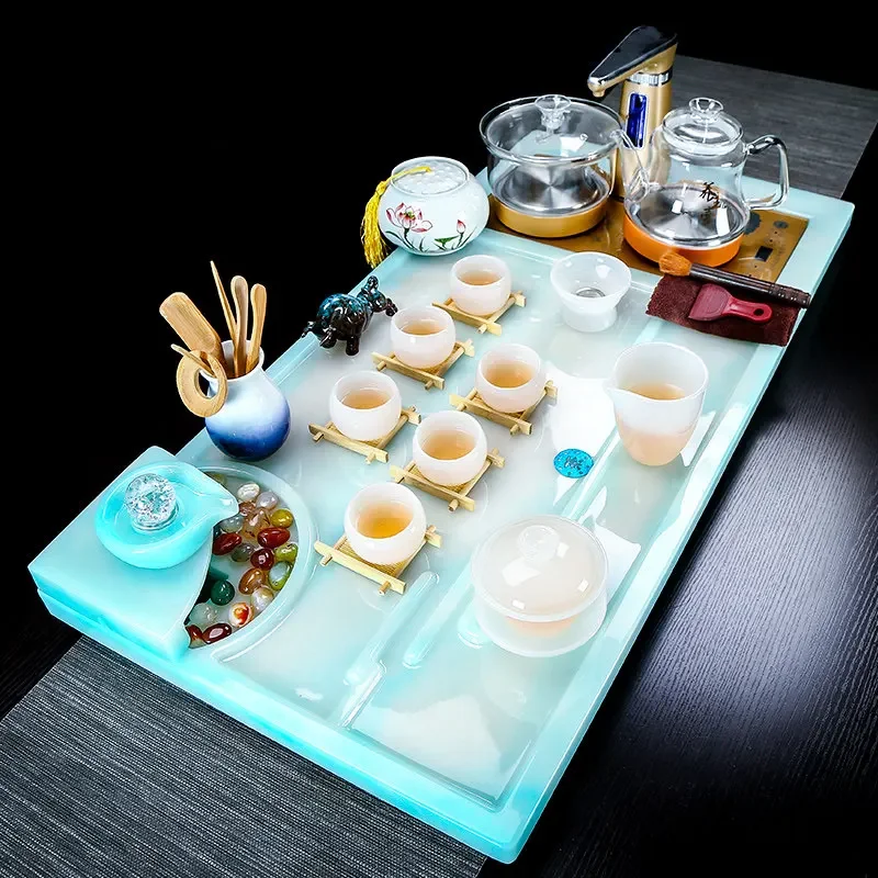 Decorative Serving Tea Tray Accessories Chinese Pot Drainage Valet Tea Tray Hospitality Rectangle Bandejas Home Decorationgs