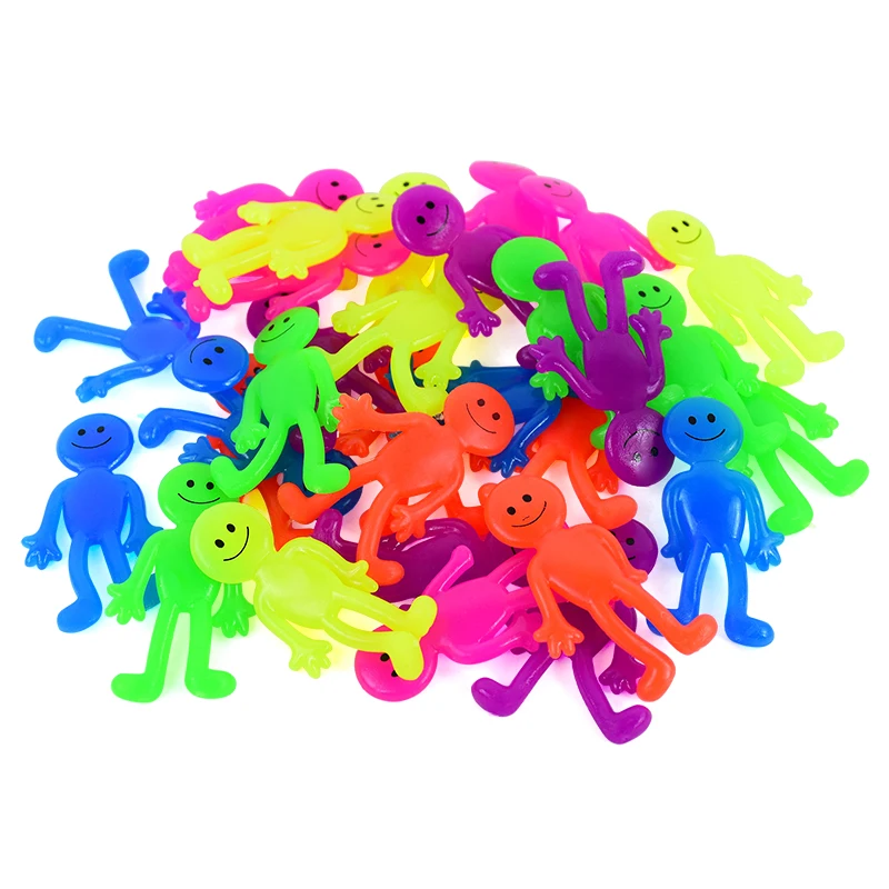 10pcs TPR Soft Rubber Figurines With Smiling Faces Elastic Stretchable Office Ornaments Decompression Venting Toys Kids Favor