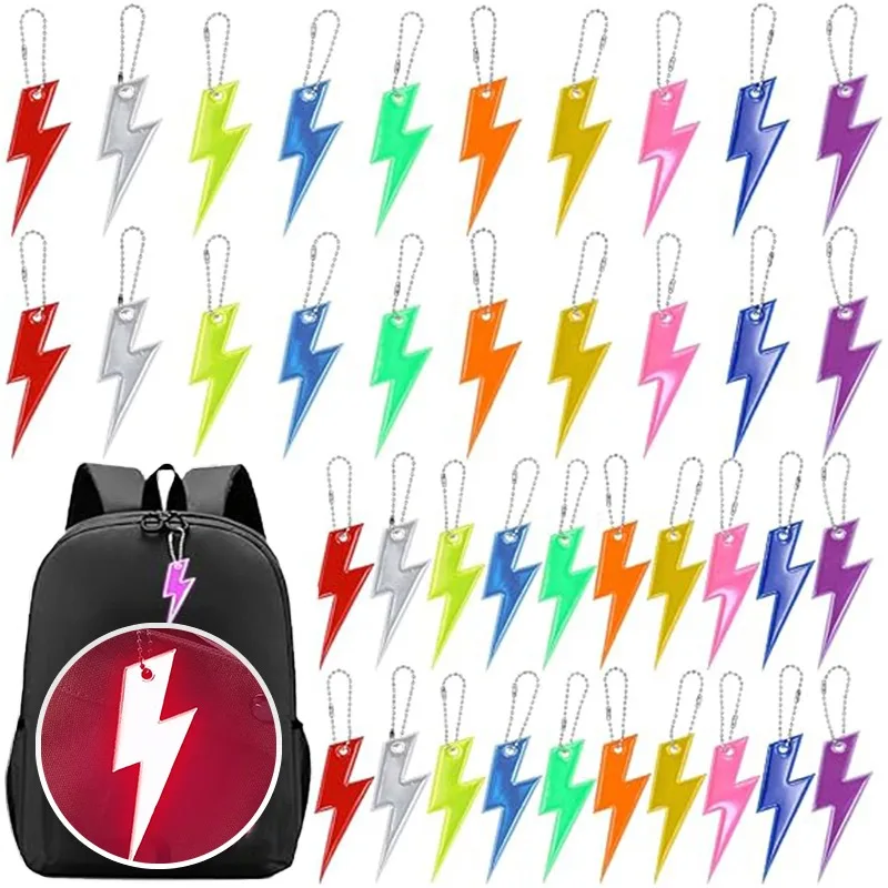 Reflective Lightning Keychain Waterproof High Reflective Brightness Key Chain Portable Keyring High Bright Lightning Pendant