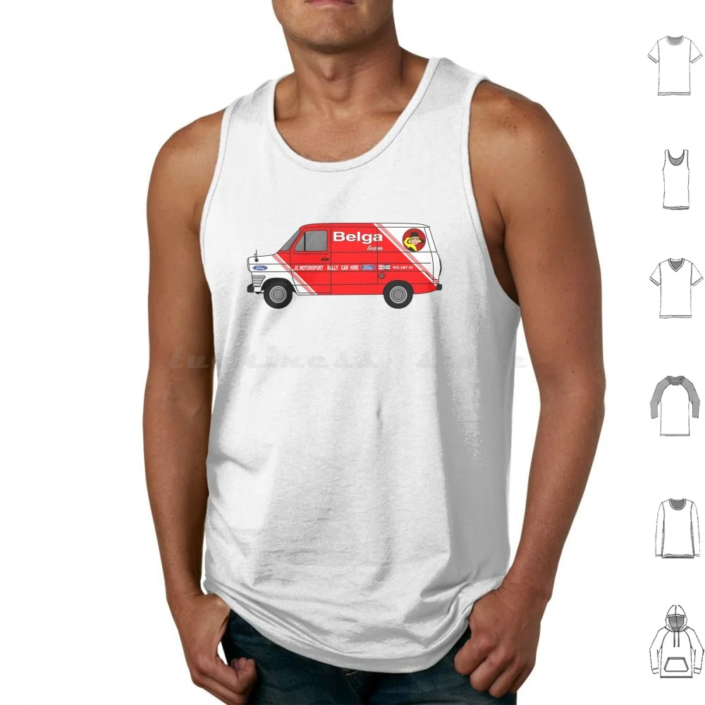 Transit Mk1 Belga Camisetas sin mangas Algodón estampado Wilart02 Belga Transit Mk1 Garage Cars