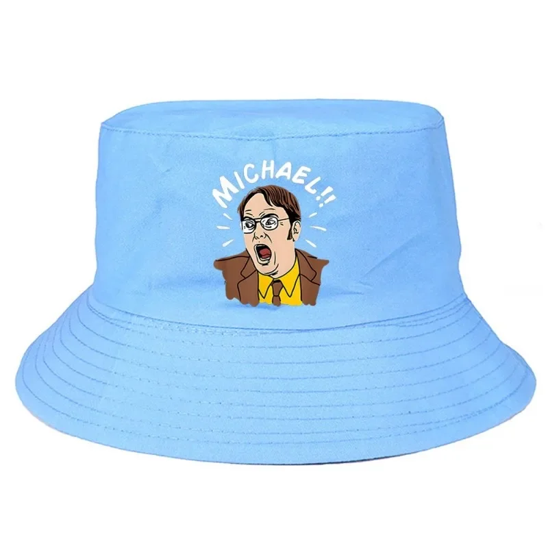 The Dwight Yelling Michael Bucket Hat Summer Foldable Printed Bucket Hat Man Women Unisex Outdoor Sunscreen Fishing Hunting Cap