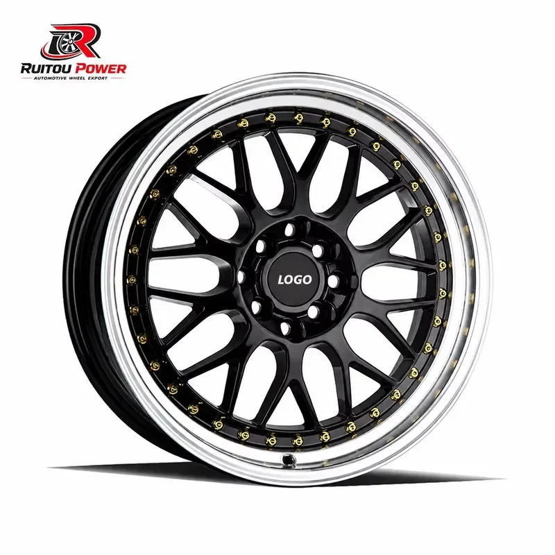 Custom High Polished Lip Machined Black Forged Wheel Deep Dish 17-22 Inch Rims 2-Piece Forged Aluminum for Euro JDM