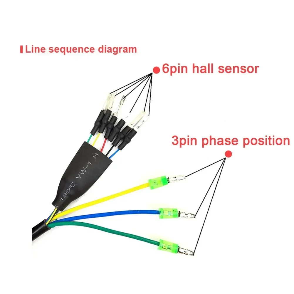 Electric Bicycle 60cm 9 Pin Female Extension Motor Cable Motor Adapter With Hall Connector Ebike Extension Cable Lines Accessory