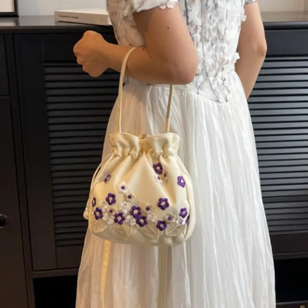 1 шт., новая сумка-ведро в китайском стиле с вышивкой для женщин, ручная универсальная милая изысканная сумка на одно плечо с перекрестным плечом