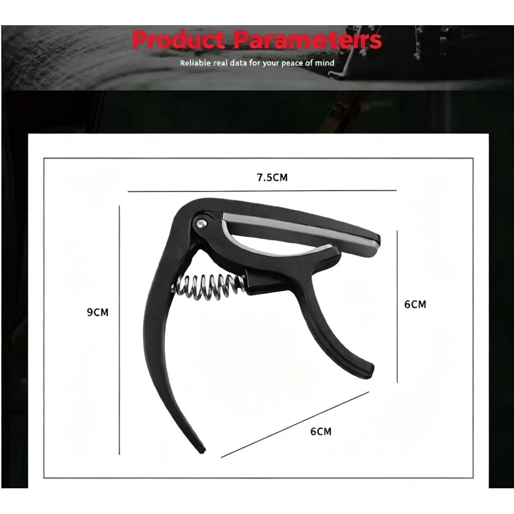 2 in 1 Guitar Capo with Bridge Pin Puller, ABS Plastic Quick Change Capo for Acoustic Guitar, Folk Guitar & Ukulele, Black