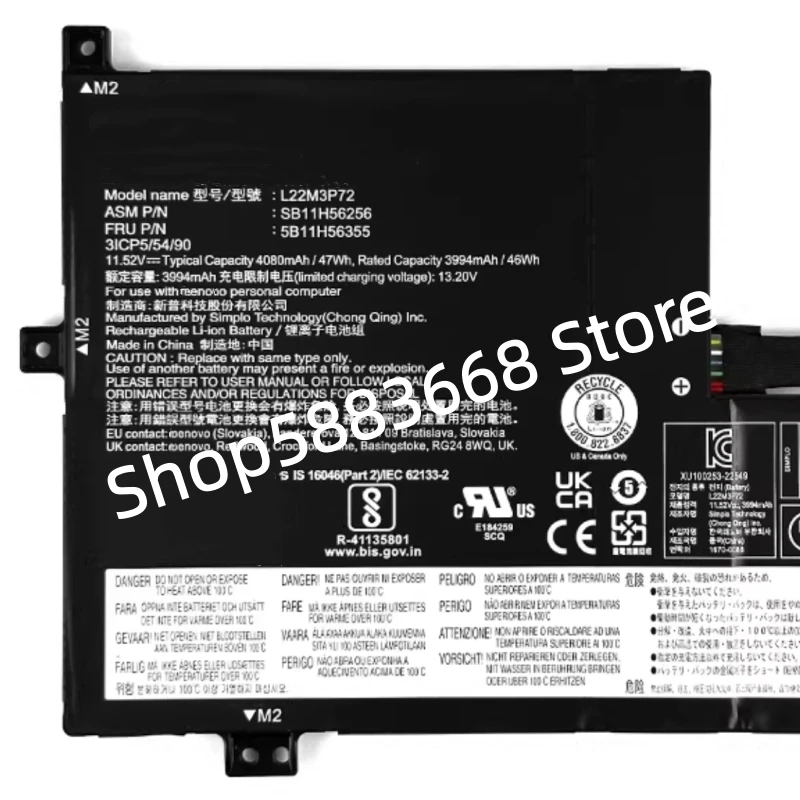 L22M3P72 L22B3P72 L22C3P72 L22C3P70 L22M3P71 L22D3P71 L22L3P71 L22B3P71 L22C3P71 Battery For Lenovo Yoga Gen 4 100W 300W 500W