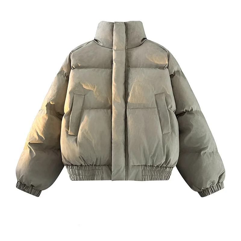 

Winter Men Down Coat Fashion Thicken Warm Stand Collar Zipper Male Outerwear Simple Long Sleeve Loose Versatile Man Jacket