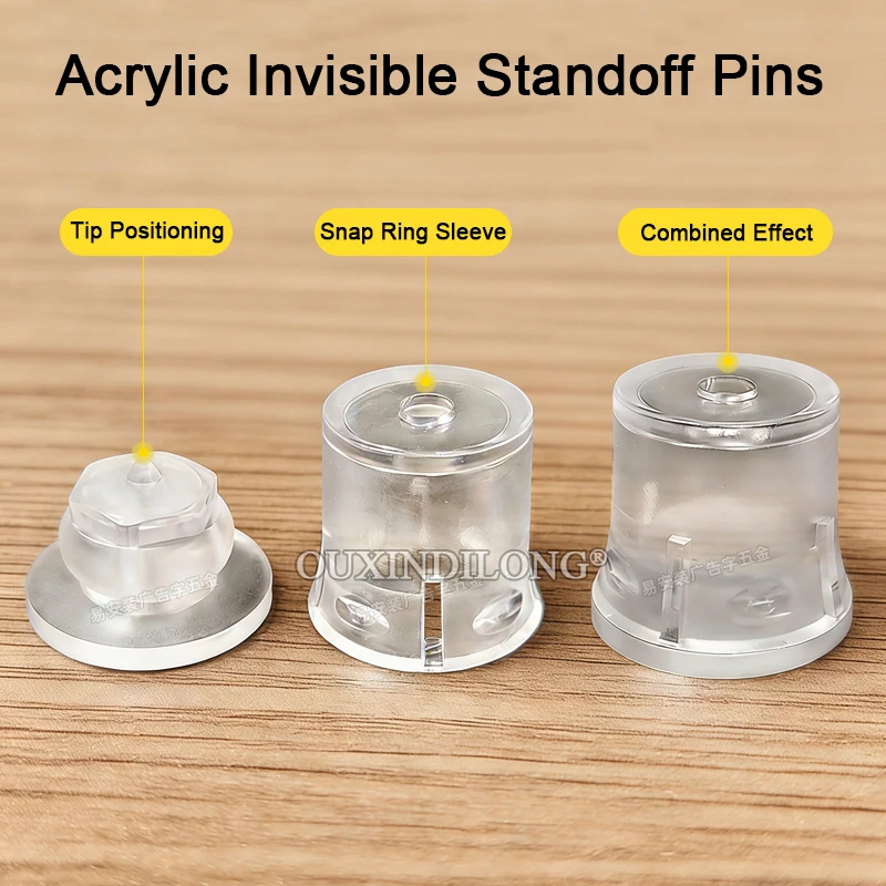 Brand New 100PCS Transparent Acrylic Hidden Advertising Nails Plastic Screws Billboard Signs Standoff Pins Clip Nails