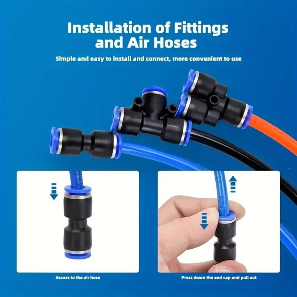 Plastic Quick Fittings Push in Hard Pneumatic Connector 1/4″ Pu/Pv/Pe/Py Pipe Connector Automated Assembly Lines