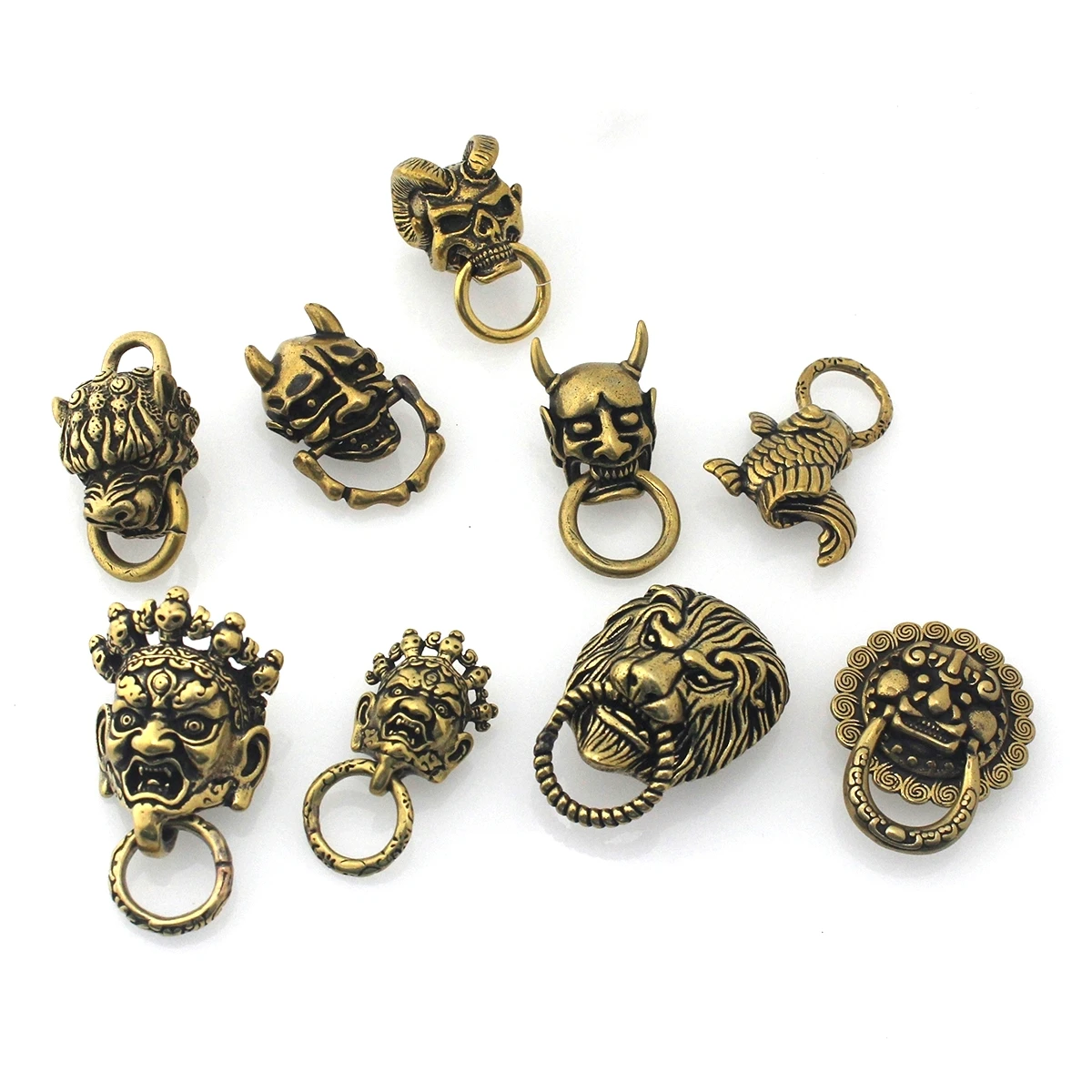 1pcs Brass Japan demon devil conchos screwback material animal head design leather bag wallet chain button rivet connector