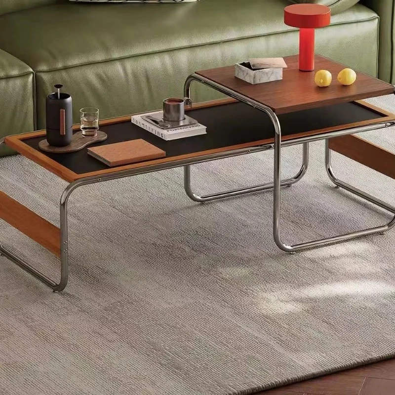 

2-Piece nested coffee table set, stainless steel frame living room coffee table