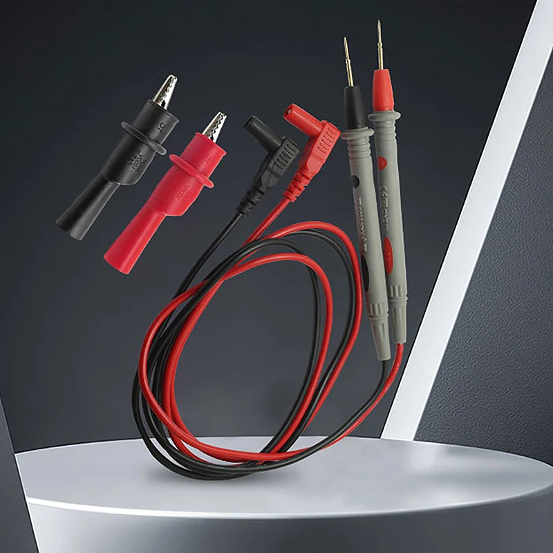 New【2Pcs Needle Silicone Wire Gold-plate Tip Probe Test Leads Pin Universal Digital Multimeter Tester Lead Probe Wire Pen Cable】