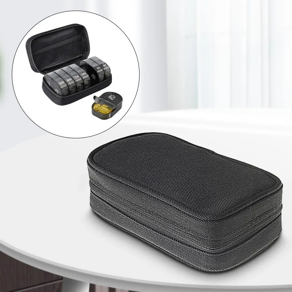 Practical Pill Organizer Case  Multifunctional Wear Resistant Travel Pill Case  2 Times One Day Pill Medicine Storage Box