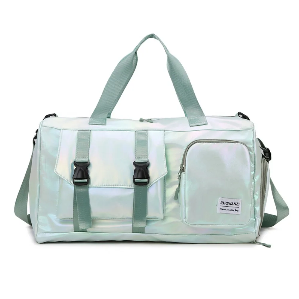 

Pearl Glossy Gym Bag Waterproof Large Capacity Travel Luggage Bag Wet Dry Separation Shoe Compartment Weekender Gym Tote Sports
