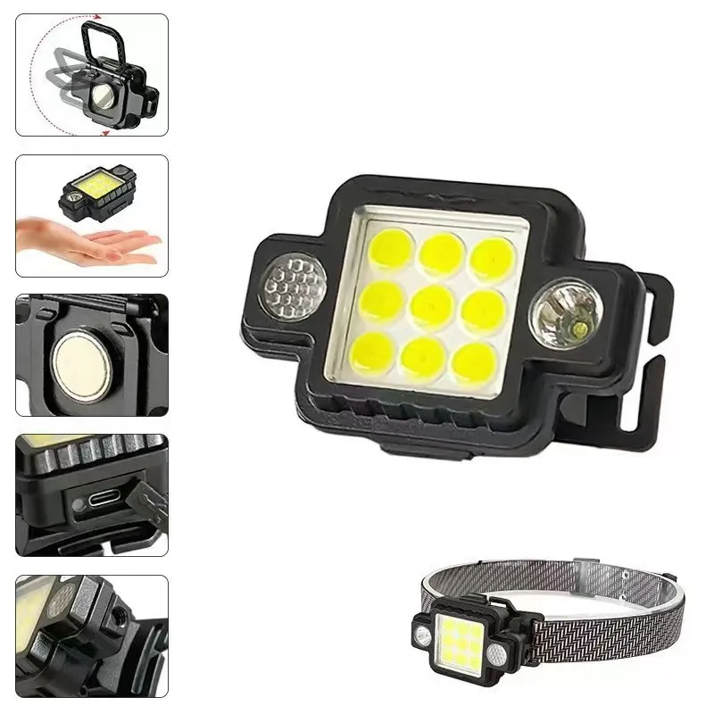 Rechargeable Portable Magnetic COB LED Work Light Super Bright Long Battery Life Waterproof for Car Repair Camping Flashlight