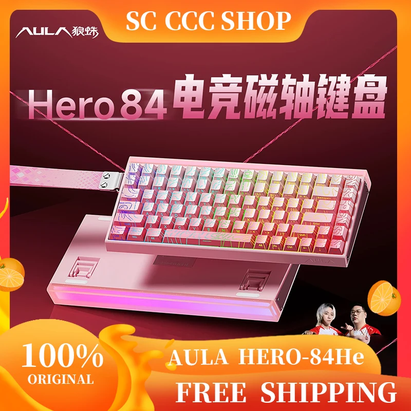 

AULA HERO84HE Magnetic Axis Keyboard Mechanical Esports Gaming Wired High Performance RT0.01 Office Keyboard PC Accessories Gift