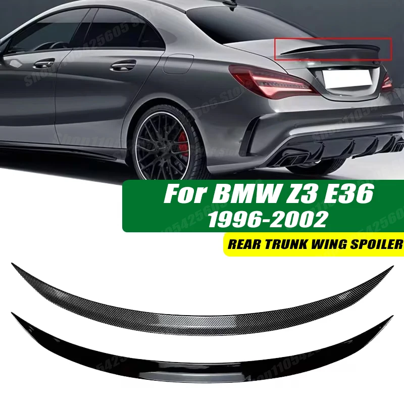 120cm 5D Carbon Look Rear Boot Trunk Spoiler Lip Stick-On Decorative Rear Wing For BMW Z3 E36 1996-2002 Car Accessories