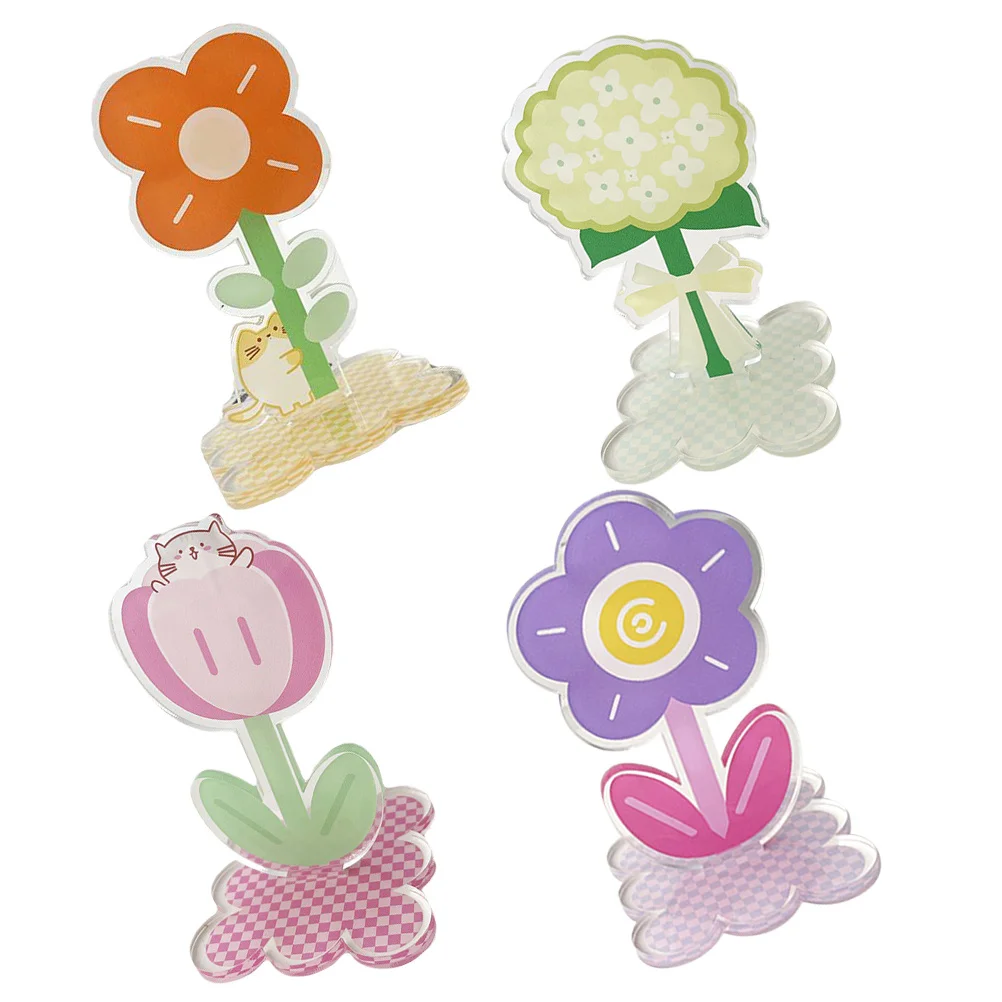 4 قطع من مشابك الصور المصنوعة من الأكريليك متعددة الأغراض بتصميم حيوي وحاملي ملاحظات لسطح المكتب وبطاقات العمل وتزيين الطاولة