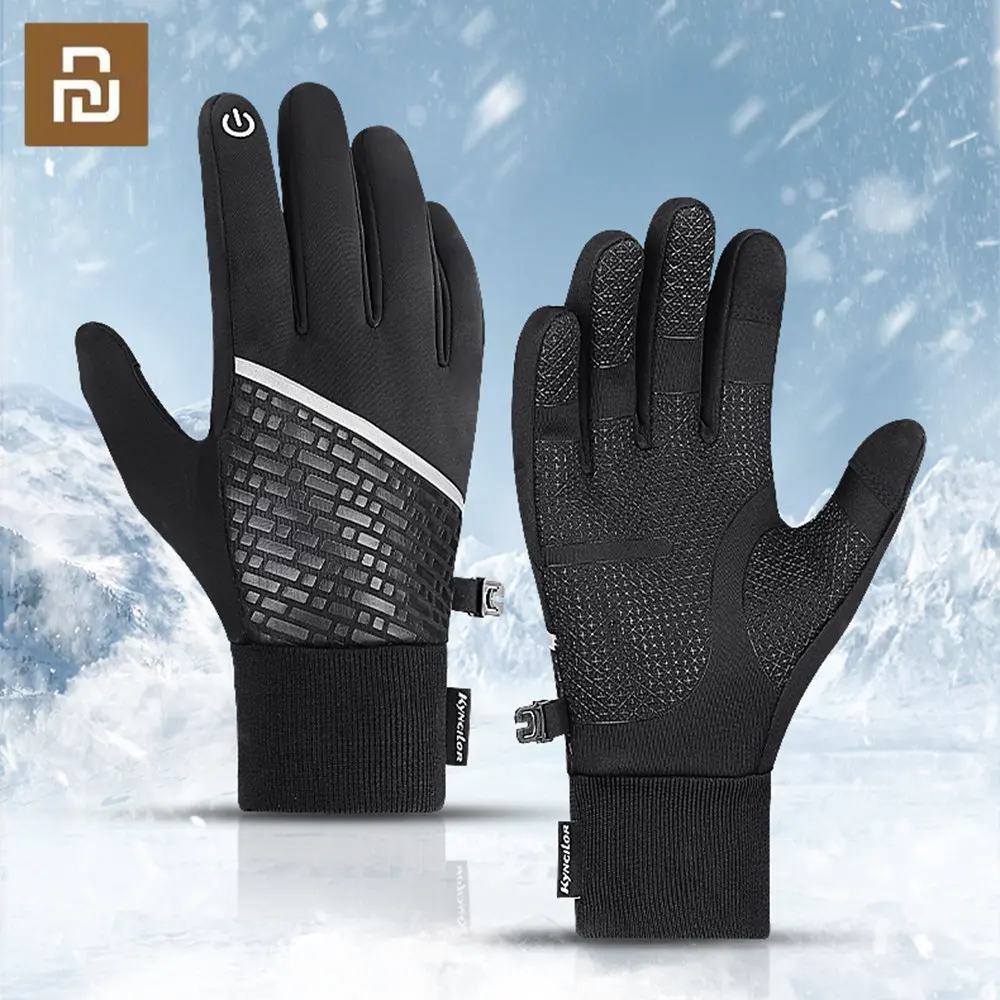Youpin-guantes de invierno cálidos para pantalla táctil, manoplas impermeables de dedo completo para ciclismo, deporte, esquí, motocicleta