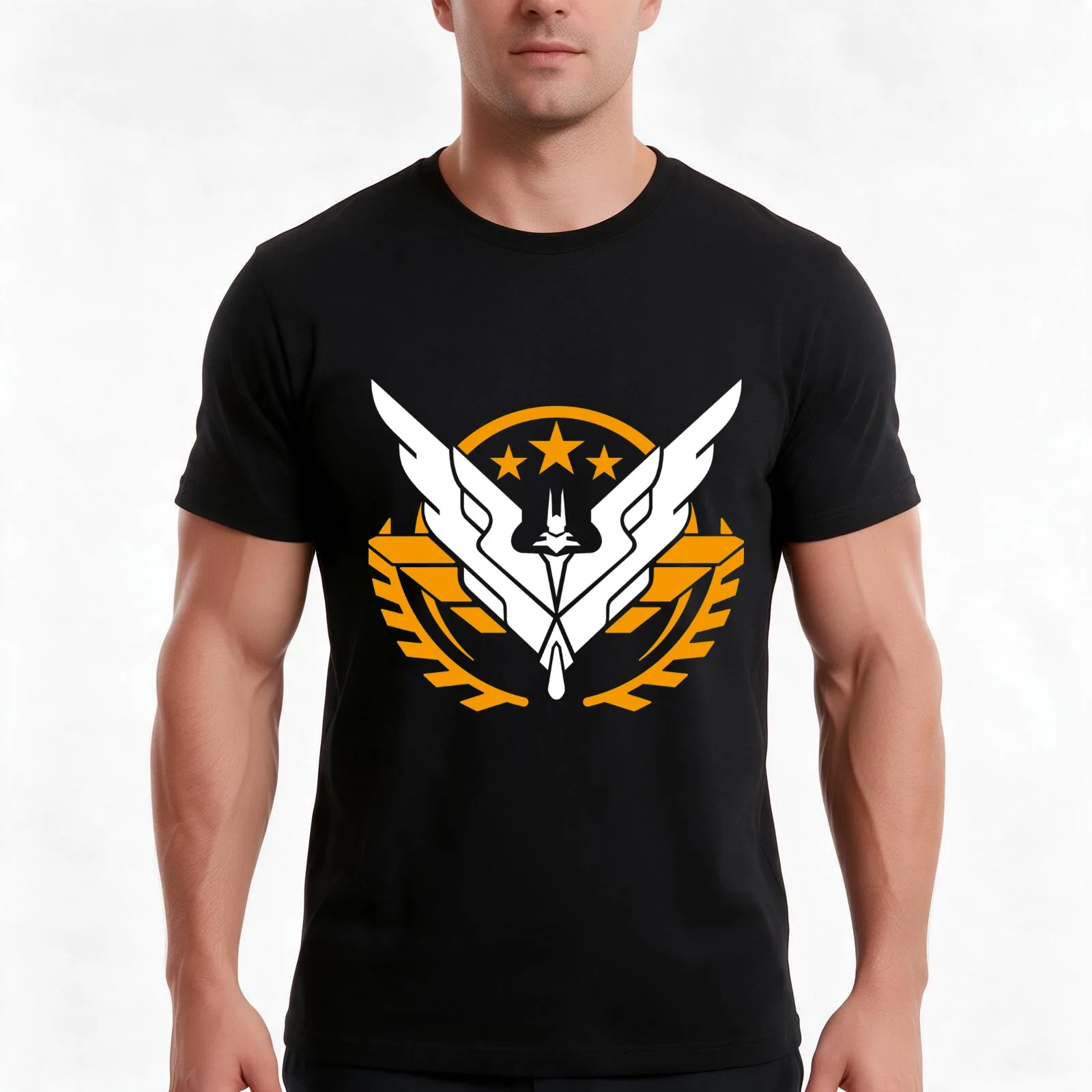 Elite: Dangerous- Triple Elite decal T-Shirt, Summer Casual Cotton Tee, Oversized Streetwear Tops, Vintage Graphic Print